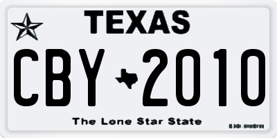TX license plate CBY2010