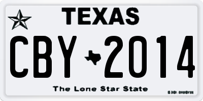 TX license plate CBY2014