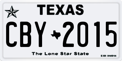 TX license plate CBY2015