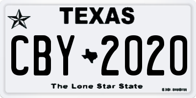 TX license plate CBY2020