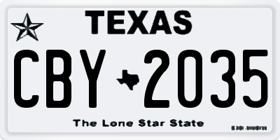 TX license plate CBY2035