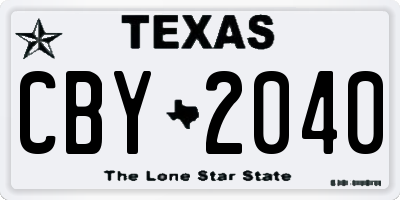 TX license plate CBY2040