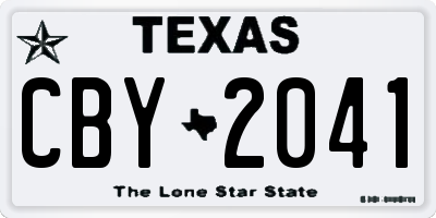 TX license plate CBY2041