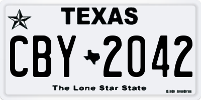 TX license plate CBY2042