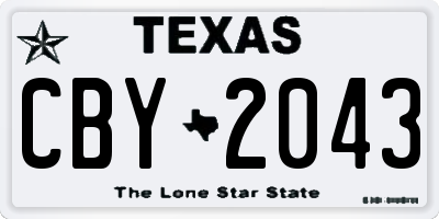 TX license plate CBY2043