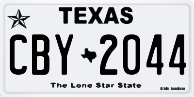 TX license plate CBY2044