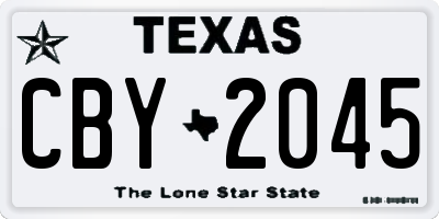 TX license plate CBY2045