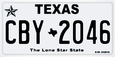 TX license plate CBY2046