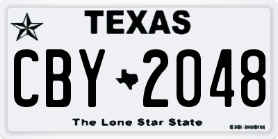TX license plate CBY2048