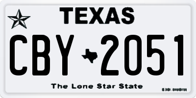 TX license plate CBY2051