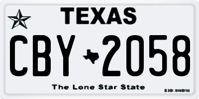 TX license plate CBY2058