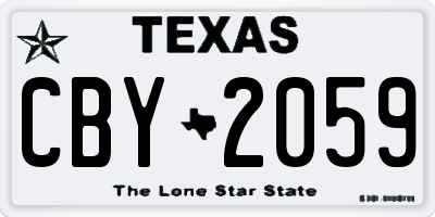 TX license plate CBY2059