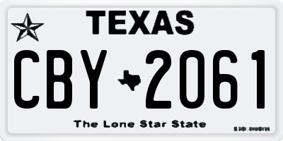 TX license plate CBY2061