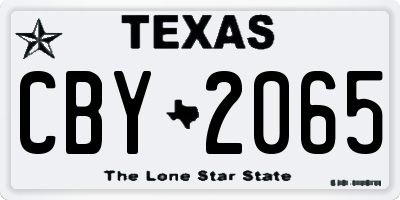 TX license plate CBY2065