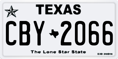 TX license plate CBY2066