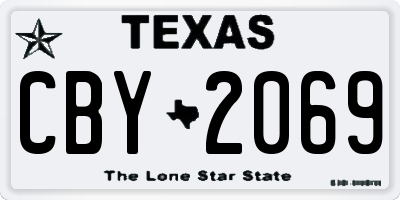 TX license plate CBY2069
