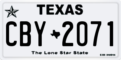 TX license plate CBY2071