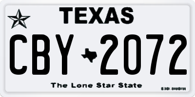 TX license plate CBY2072