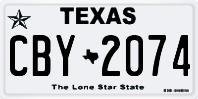 TX license plate CBY2074