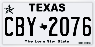 TX license plate CBY2076