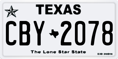 TX license plate CBY2078