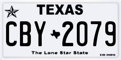 TX license plate CBY2079