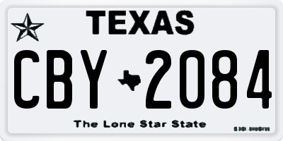 TX license plate CBY2084