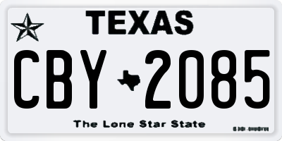 TX license plate CBY2085