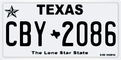 TX license plate CBY2086