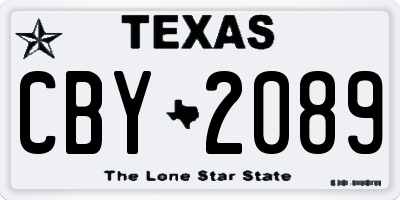 TX license plate CBY2089