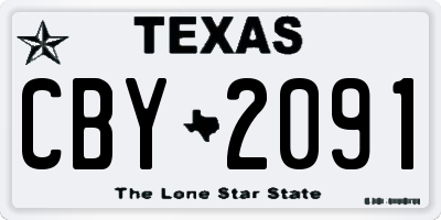 TX license plate CBY2091