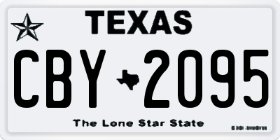 TX license plate CBY2095