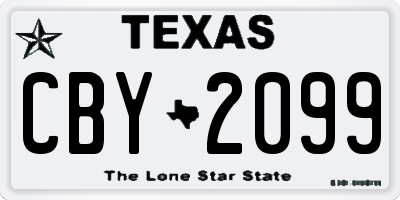 TX license plate CBY2099