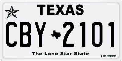 TX license plate CBY2101