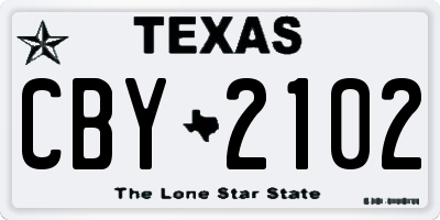 TX license plate CBY2102