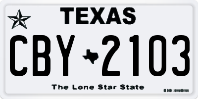 TX license plate CBY2103