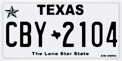 TX license plate CBY2104