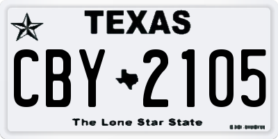 TX license plate CBY2105