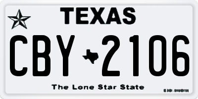 TX license plate CBY2106