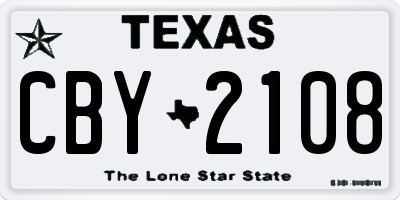 TX license plate CBY2108