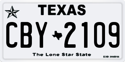 TX license plate CBY2109