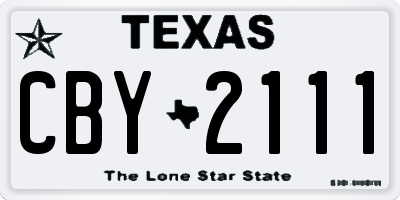 TX license plate CBY2111