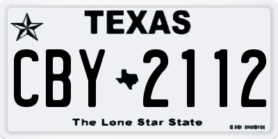 TX license plate CBY2112