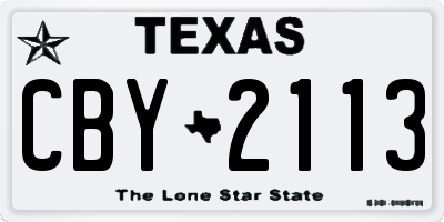 TX license plate CBY2113
