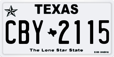 TX license plate CBY2115