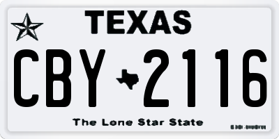 TX license plate CBY2116