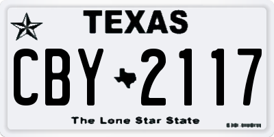TX license plate CBY2117