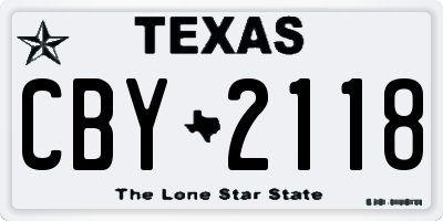 TX license plate CBY2118