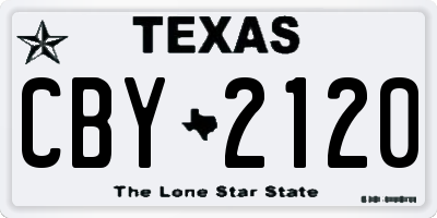TX license plate CBY2120