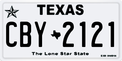 TX license plate CBY2121